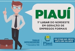 Piauí é o 1º do Nordeste na geração de empregos formais
